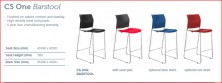 CS One Bar Stool. Options Black, White, Red Or Blue Plastic Shell. Option Upholstered Seat Extra. Any Colour